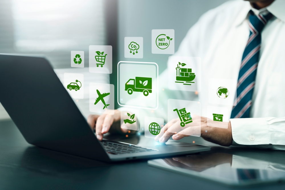 Green logistics and optimization concept image